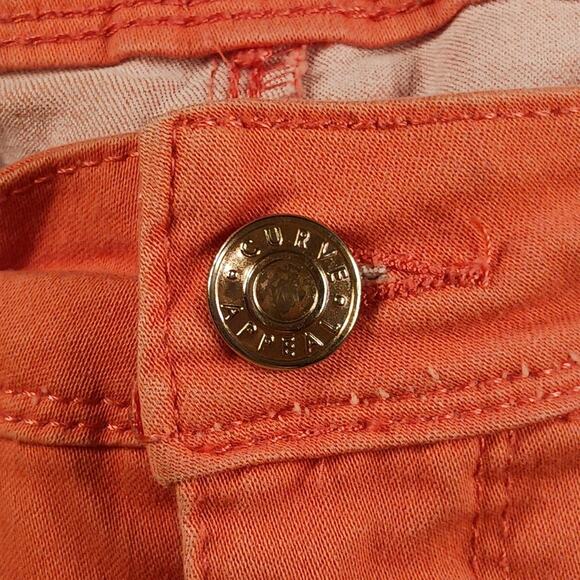 Curve Appeal Capri Jeans Women's Size 6 Coral Straight Mid Rise Cotton Blend EUC - Picture 8 of 16